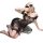 Woman in black lace bridal lingerie set with fishnet stockings, posing seductively for wedding night or bedroom wear.