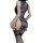 Sensual chinese-inspired sheer high-slit modern qipao with floral lace detail and ink wash design.