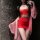 Sensual exotic hanfu lingerie dress - red bodycon with intricate belt and flowing pink overlay, perfect for adults bedroom pl...