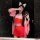 Sensual exotic hanfu lingerie dress - red bodycon with cat ears, perfect for adults bedroom playwear