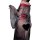 Elegant black sheer hanfu with floral patterns, red accents, and heart design for sensual erotic sleepwear.