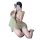 Woman in sheer green hanfu lingerie set with mesh doudou, posing for selfie. ancient chinese erotic costume for roleplay and ...