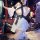 Sensual japanese-inspired lingerie set featuring vintage kimono style cross-back split dress with halter neck design.
