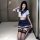 Sensual jk uniform lingerie set - hot sailor style bedroom outfit for women featuring a cropped sailor top with a navy skirt,...