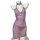 Sheer purple vintage qipao sleepwear with lace details, backless design, and floral accents on a mannequin.