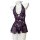 Sensual lace bodysuit with open crotch design, pure and tempting purple color, perfect for nightwear.