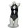 Black lace bodysuit with halter neck and sheer panels, elegant one-piece sleepwear for women.