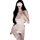 Sensual lace bodysuit for women - sheer mesh sleep dress with open-crotch design & provocative uniform style