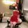 Sensual lace off-shoulder corset dress with sheer cutouts, perfect for date night. red design features a bodycon fit and thig...