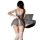 Sensual lace open-crotch zipper dress with sheer mesh design, revealing an alluring back view.