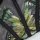 Close-up of green and white floral embroidery on sheer black lace from the sensual lace sheer lingerie set for women.