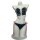 Sensual black and white maid bodysuit with lace trim, corset-style lacing, and pink ribbon ties.