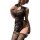 Sensual lingerie set for women – pure & playful erotic outfit, no-remove uniform style featuring sheer floral design and thig...