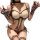 Sensual leopard print lingerie set with pearl accents, featuring a bra, garter belt, gloves, and thigh-high stockings for a t...