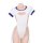 White and blue open-crotch bodysuit with cutout details, inspired by pure-yu swimwear, designed as sensual lingerie for adult...