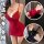 Sensual red lace chemise with pearl chains, form-fitting design for couples’ intimate moments. also shown in black.