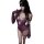 Woman wearing sensual purple lace bodysuit with open-crotch design, long gloves, and blindfold—modest yet alluring pure desir...