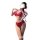 Sensual red lace valentines day erotic lingerie set featuring a tie-front bikini thong bra ensemble.