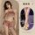 Sexy girl wearing a sensual no-remove bedtime lingerie set, featuring sheer sleepwear with nursing access and light lift desi...