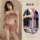 Sexy girl wearing a sensual no-remove bedtime lingerie set, featuring sheer sleepwear with nursing access and light lift desi...