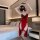 Sensual no-remove pure-delight halter lingerie - plus size vintage qipao sleepwear with backless design, featuring elegant re...