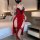 Sensual no-remove pure-delight halter lingerie - plus size vintage qipao sleepwear with backless design, featuring elegant re...