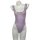 Sensual sheer lavender bodysuit swimwear with open-crotch design, featuring a one-piece mesh tankini set for adults.