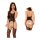 Sensual sheer mesh bodystocking set with open-crotch design, featuring lace detailing and thigh-high stockings for passionate...