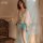 Sexy ancient chinese style lingerie set – embroidered sheer hanfu doudou bedroom costume outfit featuring delicate floral emb...