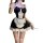 Sexy backless maid costume set for women – black & white princess lingerie sleep dress, pure temptation outfit