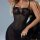 Sexy black sheer lace chemise with floral cut-outs and mesh detailing, perfect for seductive sleepwear.