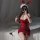 Sexy bunny costume red sequin corset dress - holiday party outfit for new year & christmas nightclub performance