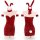 Sexy bunny costume red sequin corset dress - holiday party outfit for new year & christmas nightclub performance