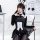 Sexy bunny costume for women - seductive sheer lace bodysuit, tight-fit playful cosplay outfit featuring black and white desi...