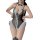 Sexy bunny girl bodysuit with straps & open-crotch design - sheer lingerie set for women, featuring delicate lace details and...