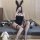 Sexy bunny girl costume - velvet rabbit ears maid outfit, removable & slimming lingerie set for role play, featuring black la...