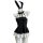Black bunny lingerie set with sheer dress, adjustable straps, and cute ears – alluring no-remove design for women.