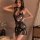 Sexy cheongsam lingerie set - seductive open-crotch sleepwear for small bust, high-fashion temptation outfit featuring floral...