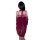 Back view of woman wearing red sheer mesh cheongsam lingerie with vintage bodice and matching jacket.