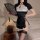 Sexy chinese-style lingerie dress featuring floral embroidery, side slit, and backless design, perfect for women seeking eleg...