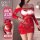 Sexy christmas bodysuit - flirty velvet mesh sheer outfit with bow detail, holiday lingerie for new years eve