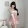 Sexy christmas bunny costume for women - festive new year cosplay outfit & holiday lingerie set featuring a pink dress with b...