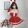 Sexy christmas bunny costume for women - festive new year cosplay outfit & holiday lingerie set featuring red dress with whit...