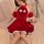 Sexy christmas bunny costume for women - holiday role play lingerie outfit, featuring a festive red dress with white trim and...