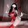 Sexy christmas bunny costume for women - hot catwoman bodysuit outfit, festive cosplay lingerie set featuring red bunny ears,...
