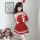 Sexy christmas bunny costume for women - festive new year cosplay outfit & holiday lingerie set featuring red dress with whit...