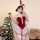 Sexy christmas bunny costume for women - festive new year cosplay outfit & lingerie set featuring red velvet bodice, white la...