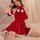 Sexy christmas bunny costume for women - holiday role play lingerie outfit, featuring festive red dress with white trim and p...