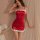 Sexy christmas bunny costume for women - seductive holiday lingerie set with red satin and white fur trim