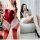 Sexy christmas bunny costume for women - festive new year cosplay outfit & lingerie set featuring red and white design with l...